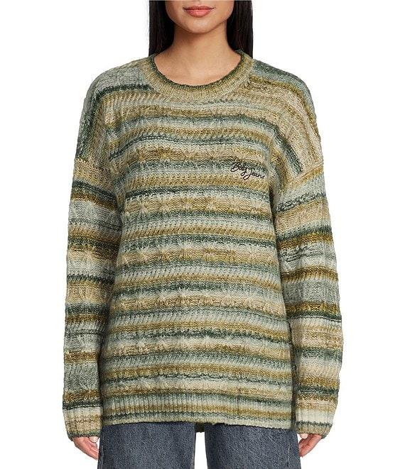 BDG Urban Outfitters Patterned Textured Wool-Blend Slouch Sweater Product Image