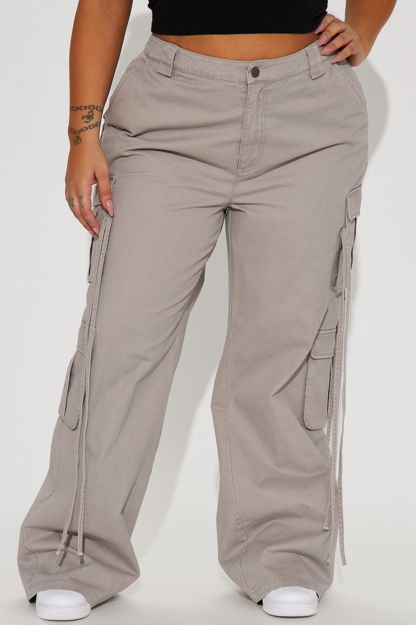 Golden Hour Wide Leg Cargo Pant - Grey Product Image