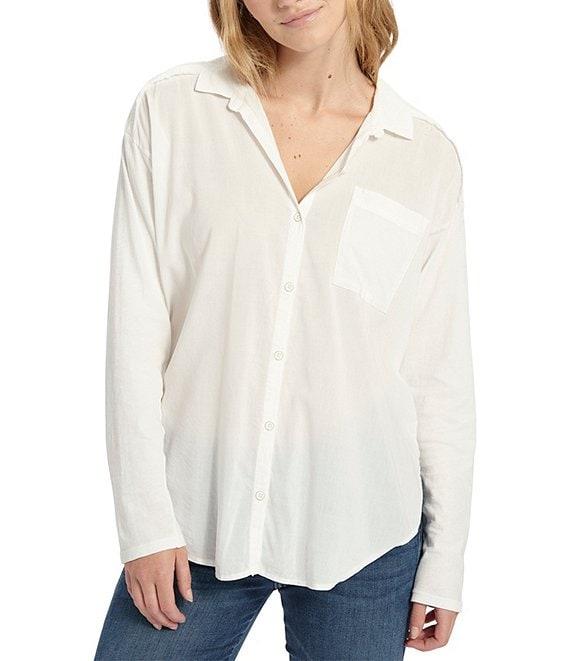Splendid Paige Point Collar Button Front Long Sleeve Shirt Product Image