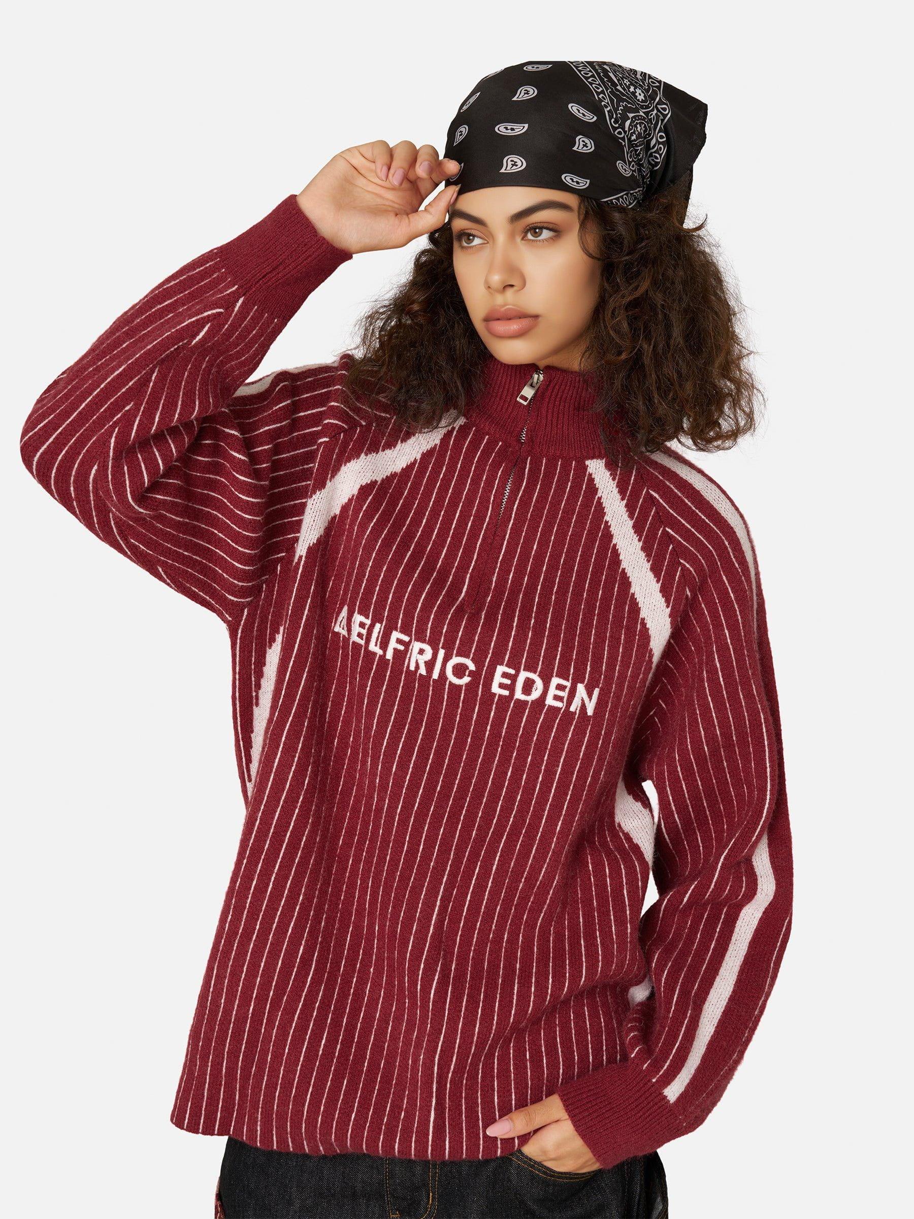 Aelfric Eden Vintage Stripe Half-Zip Sweater Product Image