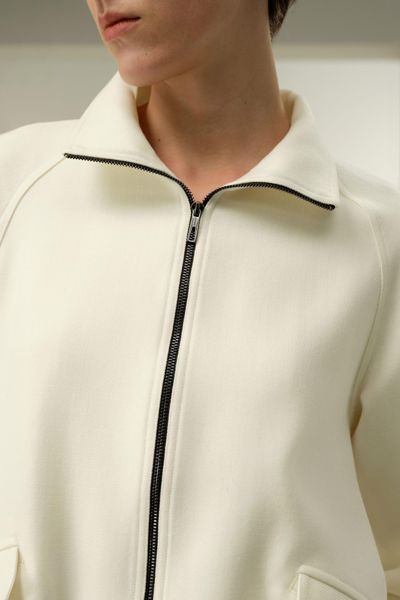 LSxES Silk-Wool Sweat Jacket with Pockets Product Image