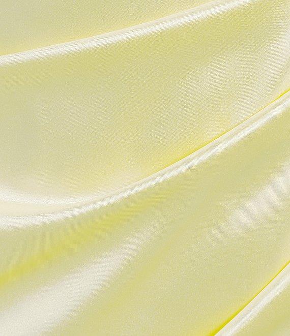 Honey and Rosie Square Neck Faux Wrap Satin Dress Product Image