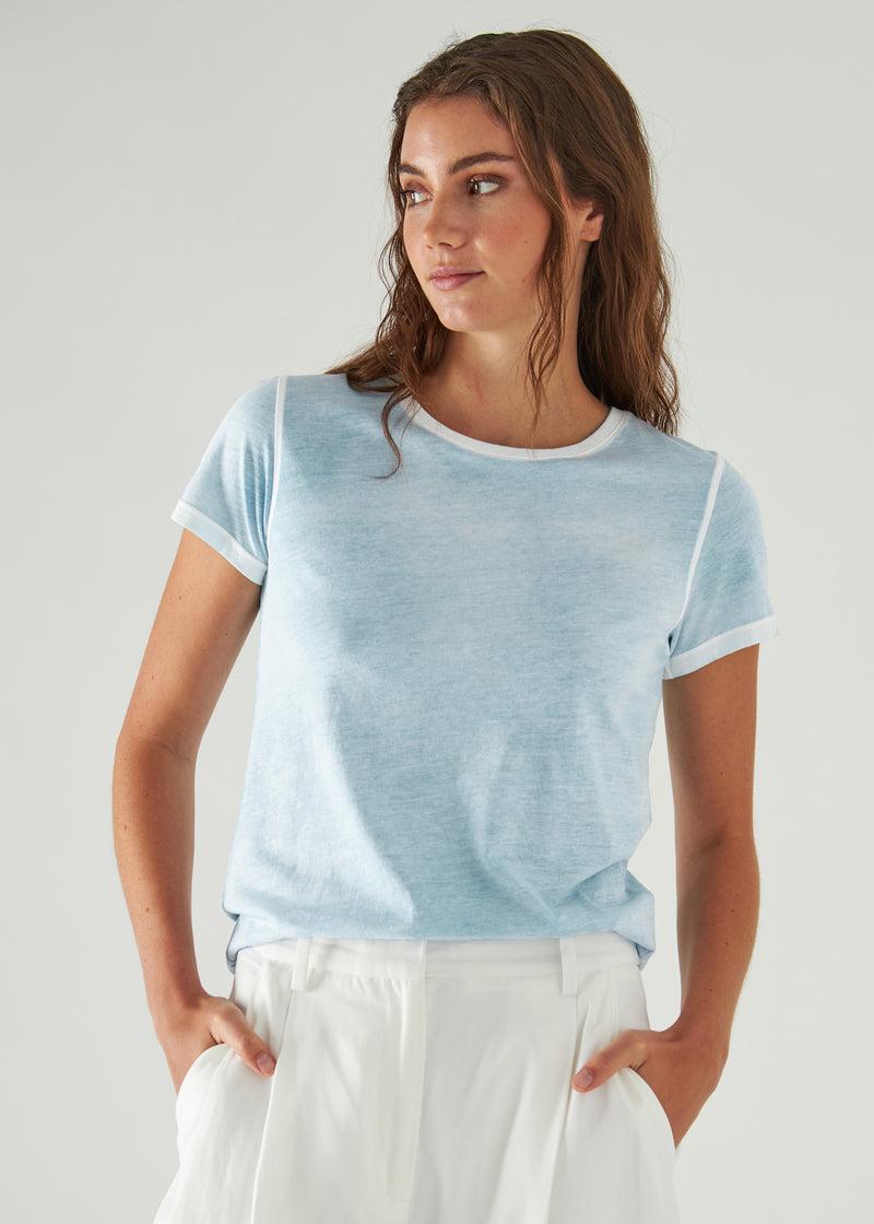 Patrick Assaraf Women's REVERSE SPRAY LIGHTWEIGHT PIMA COTTON T-SHIRT Product Image