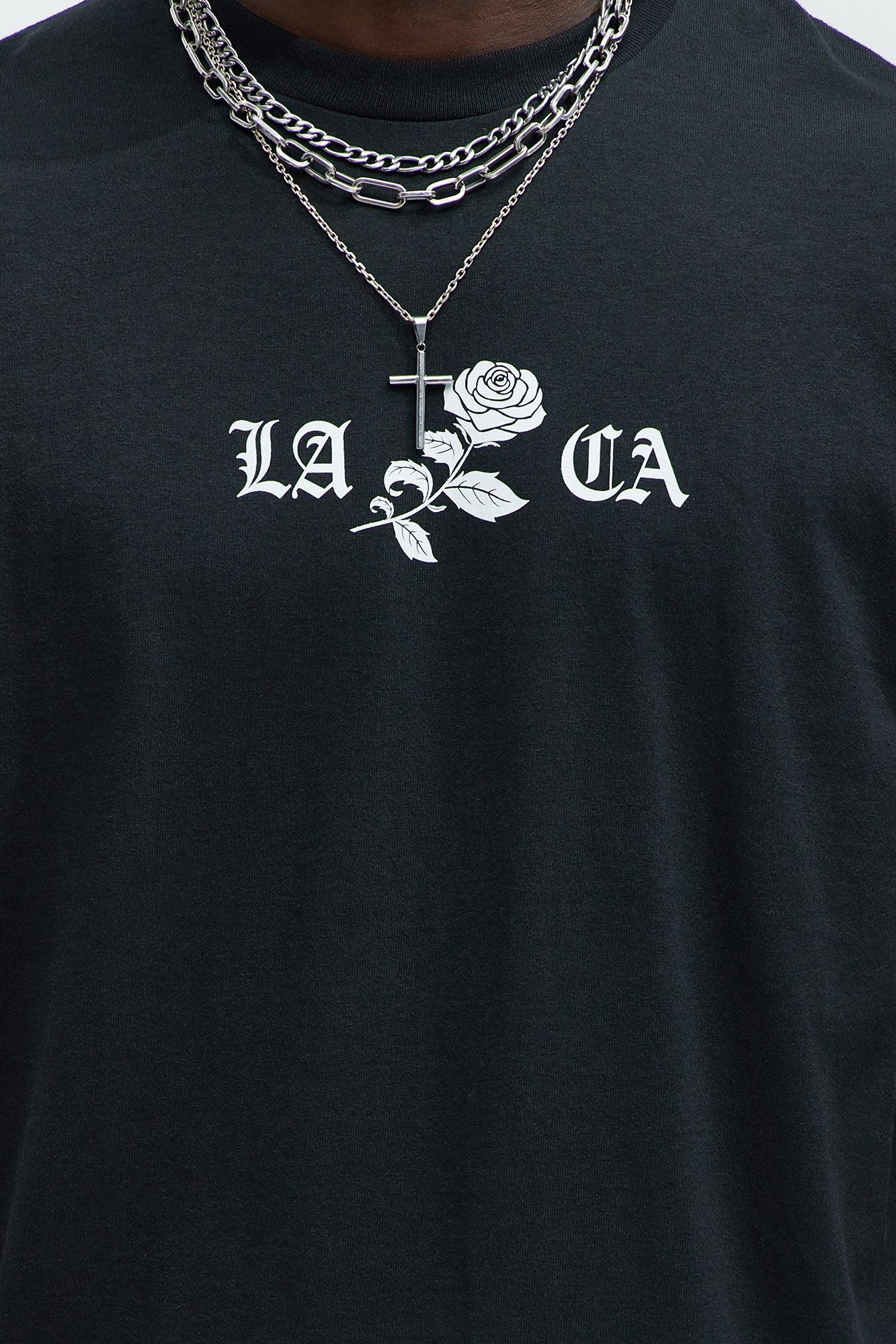 LA English Rose Short Sleeve Tee - Black Product Image