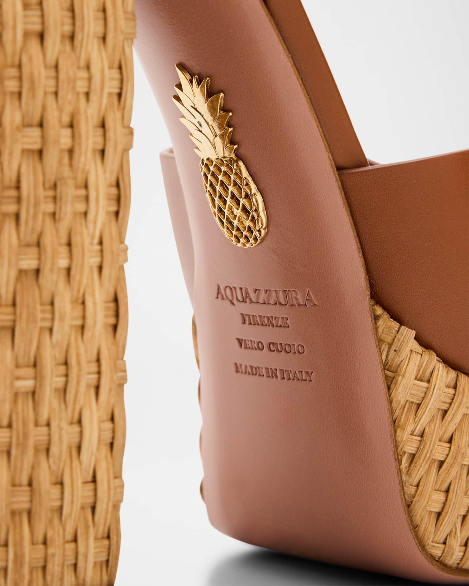 Sunseeker Wicker and Leather Block-Heel Sandals Product Image