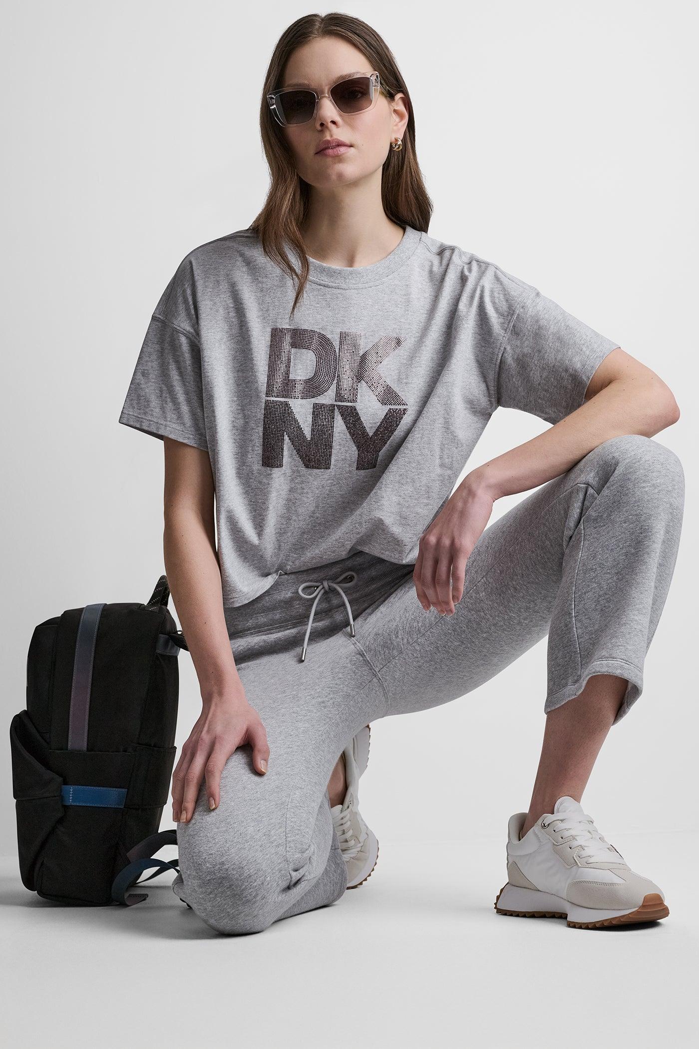 STACKED OMBRE RHINESTONE LOGO TEE Product Image