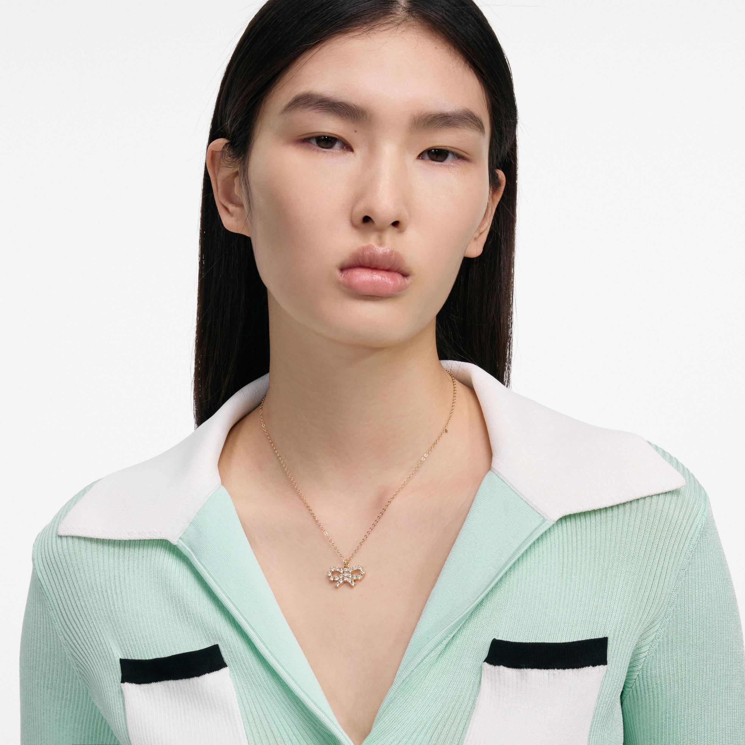 Micro Gold Bow Necklace Product Image