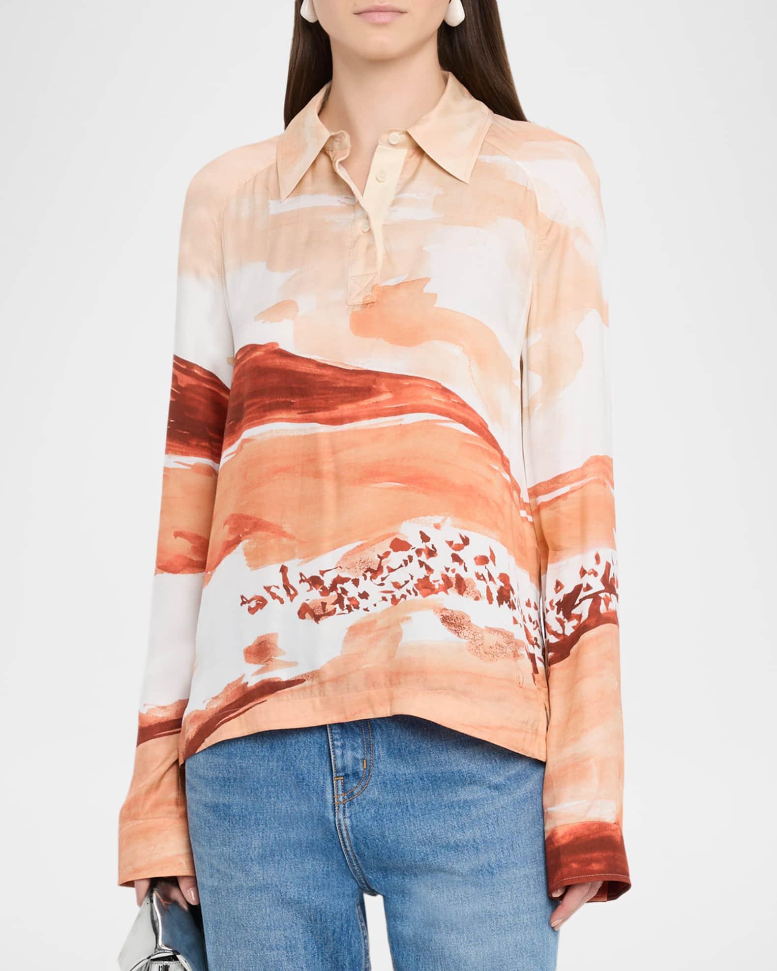 Printed Long-Sleeve Polo Product Image