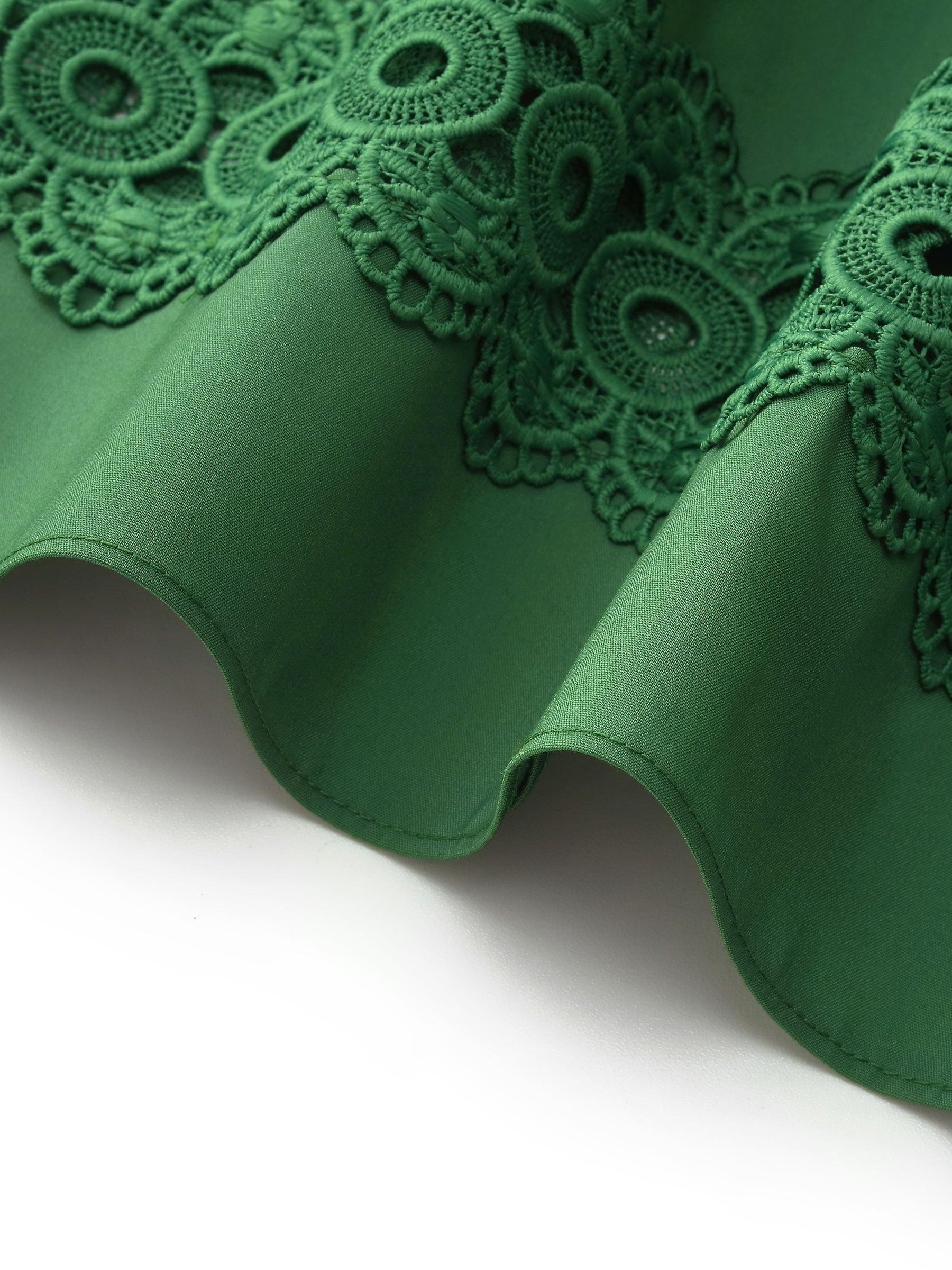 Gathered Waist Puff Sleeve Women Midi Dress Product Image