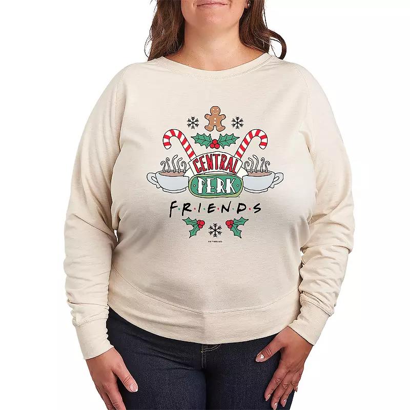Plus Size Friends Holiday Central Perk French Terry Long Sleeve Tee, Womens Product Image