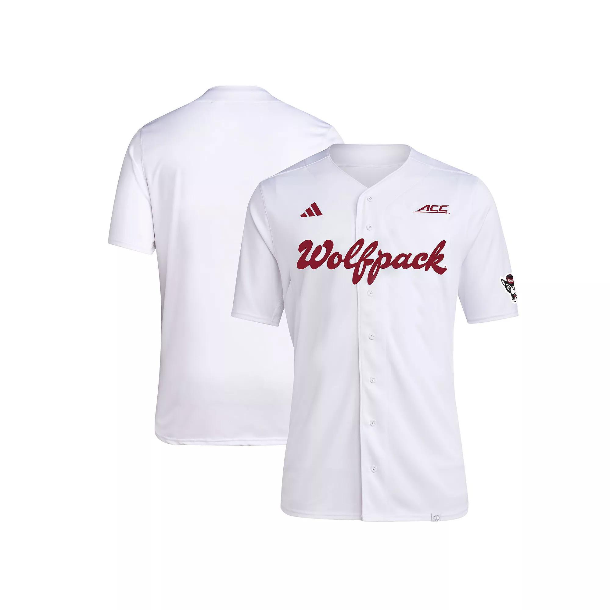 Men's adidas White NC State Wolfpack Team Baseball Jersey, Size: 2XL, Nst White Product Image