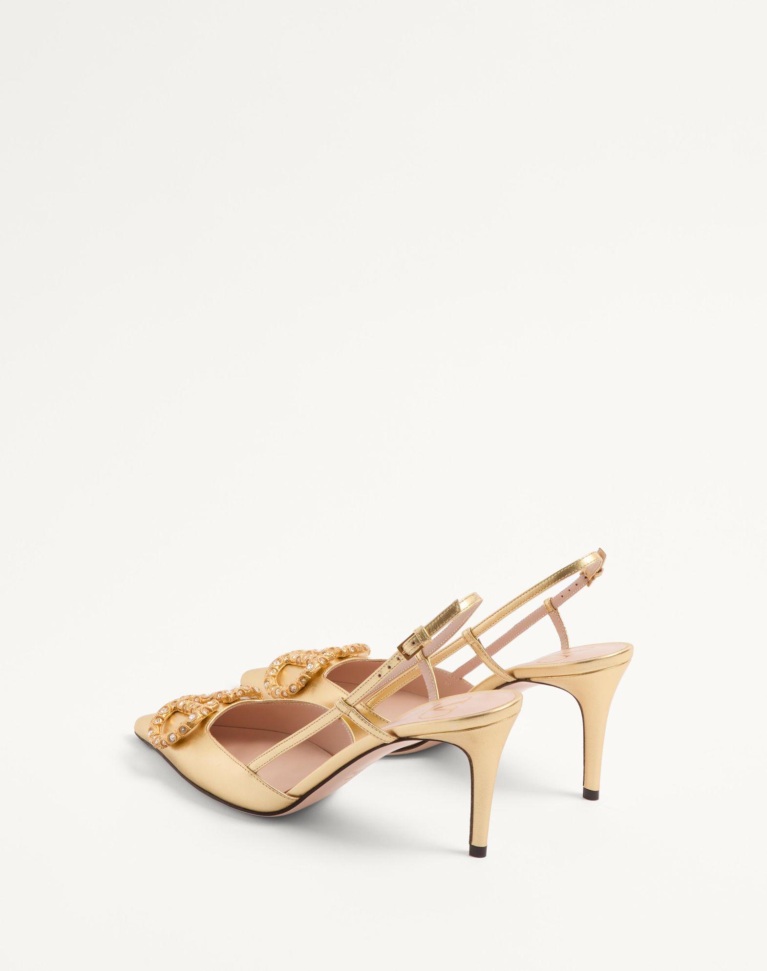 Vlogo Signature Slingback Pump In Laminated Nappa Leather 80Mm Product Image