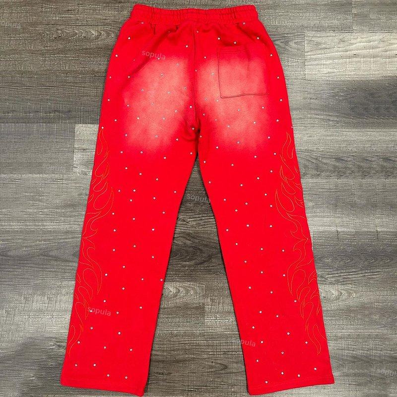 Vintage Polka Dots Fire Painted Flared Sweatpants Product Image
