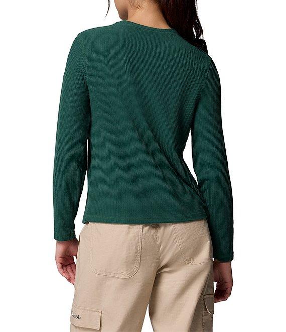 Columbia Brea Falls Grid Stretch Knit Crew Neck Long Sleeves Omni-Wick Tee Product Image