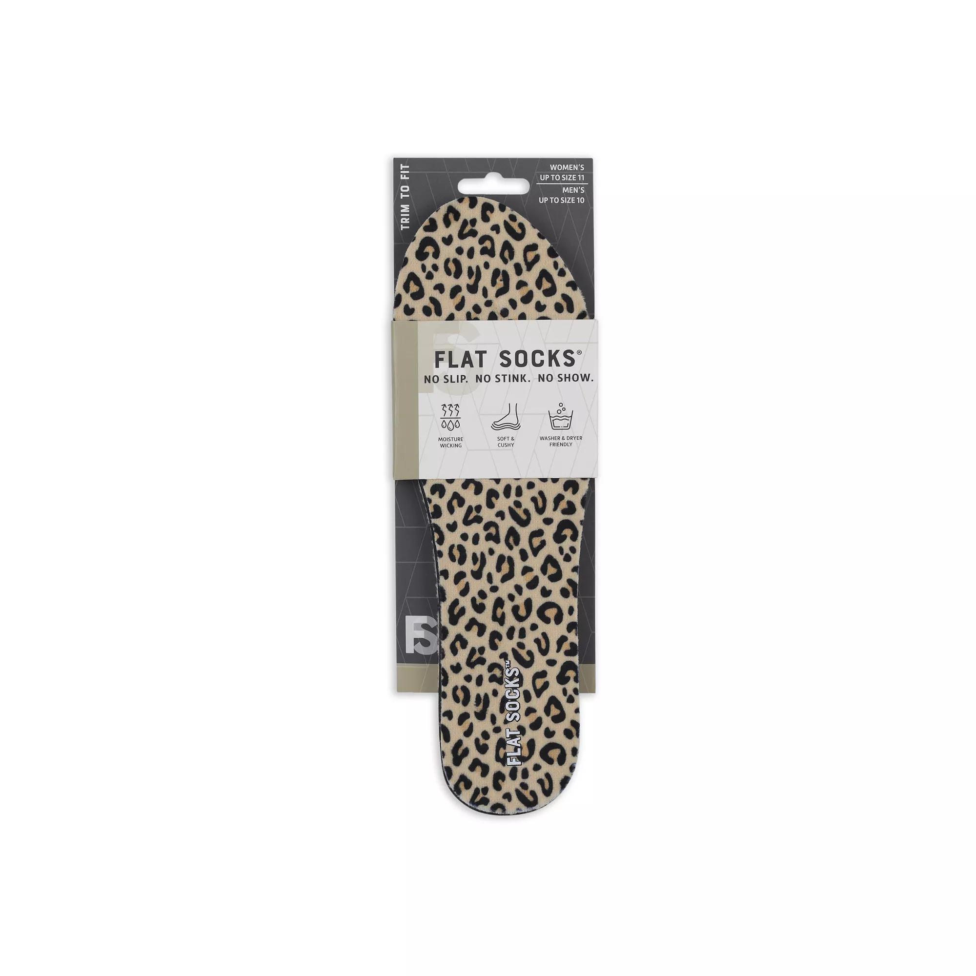 Women's Flat Socks Printed Shoe Liner, Leopard Product Image