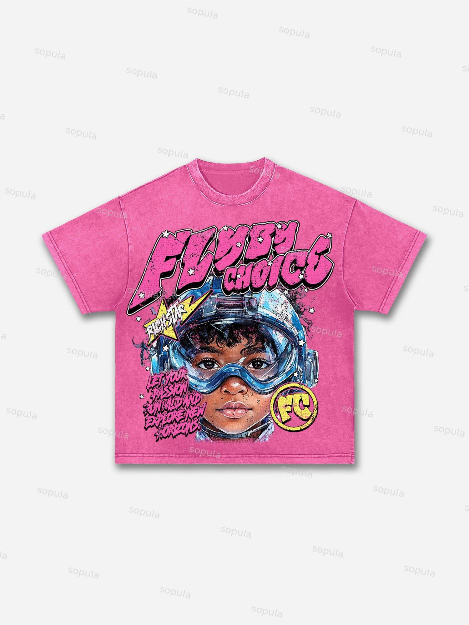 Fly By Choice Graphic Acid Wash T-shirt Product Image