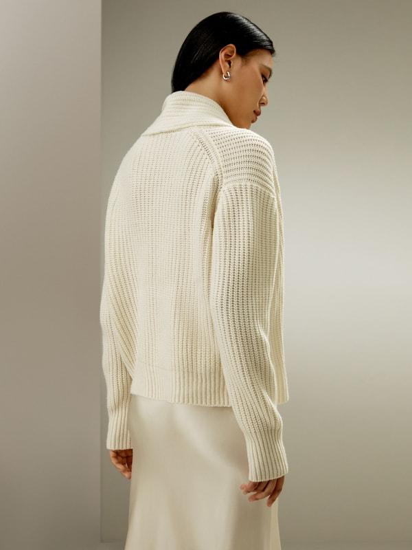 Shawl Collar Drop Shoulder Knit Cardigan Product Image