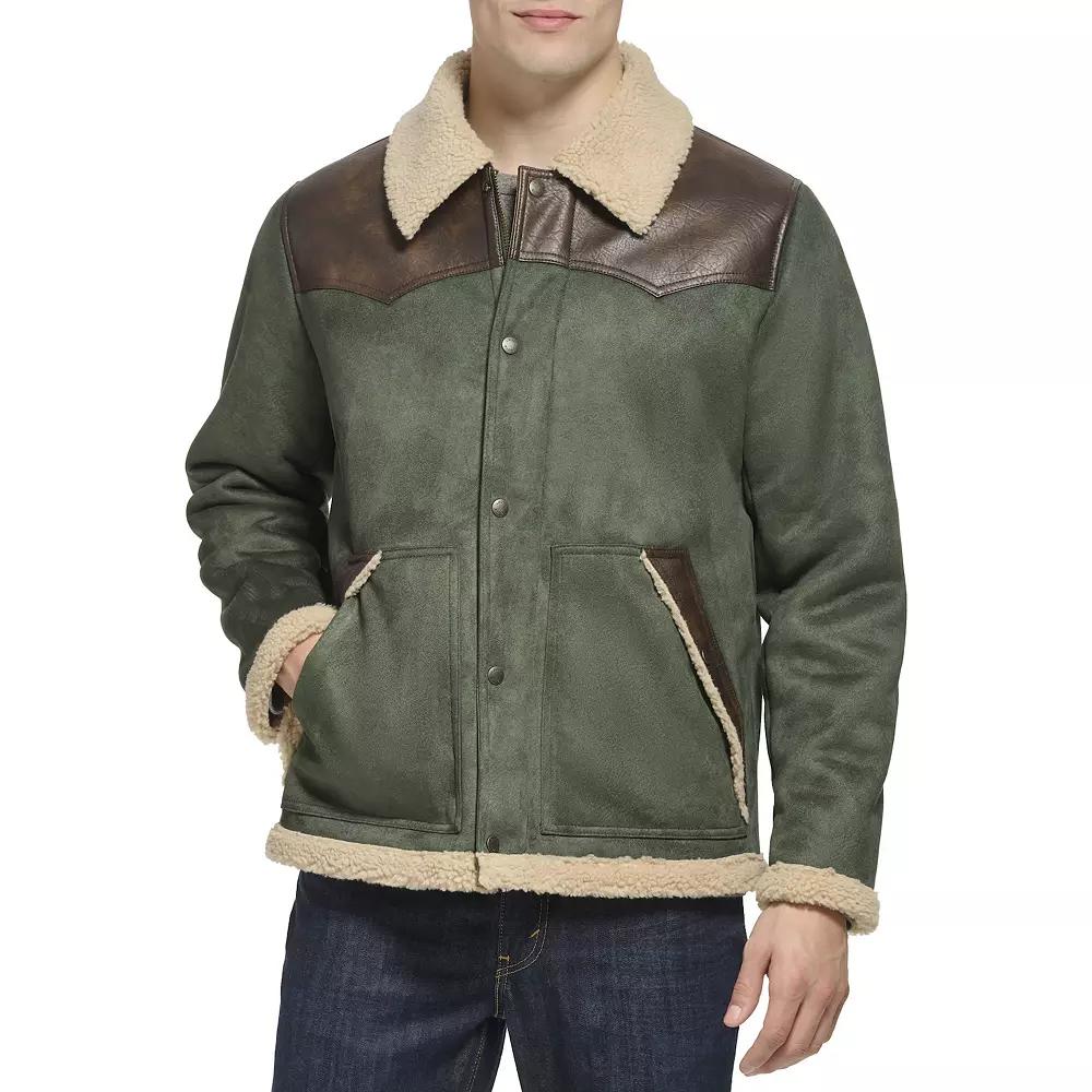 Men's Levi's Faux Leather Shearling Western Jacket,  Product Image