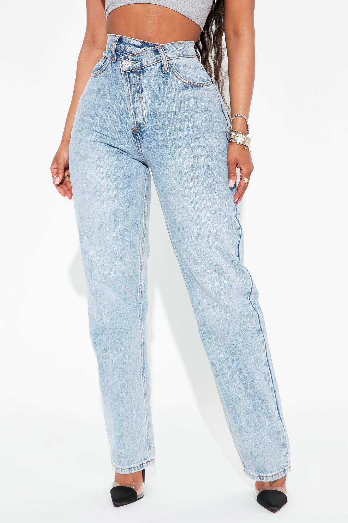 Crossover Straight Leg Jeans - Light Blue Wash Product Image