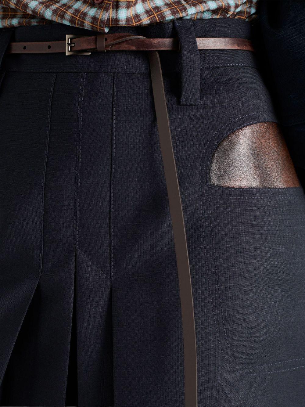 leather-pocket pleated mini skirt Product Image