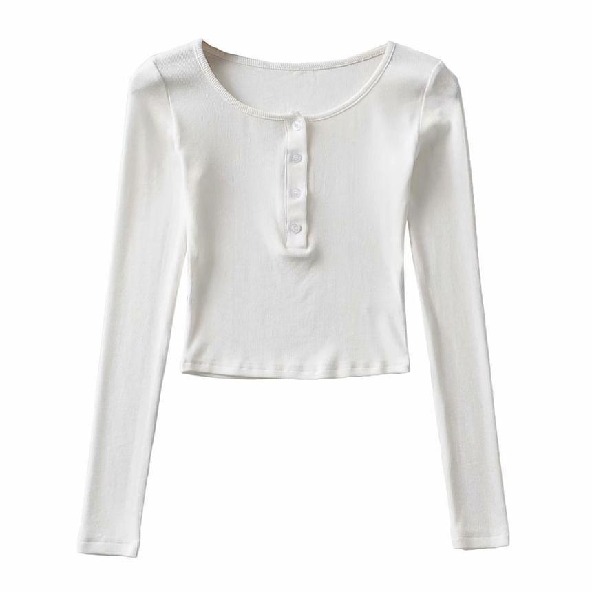 Long-Sleeve Henley T-Shirt Product Image