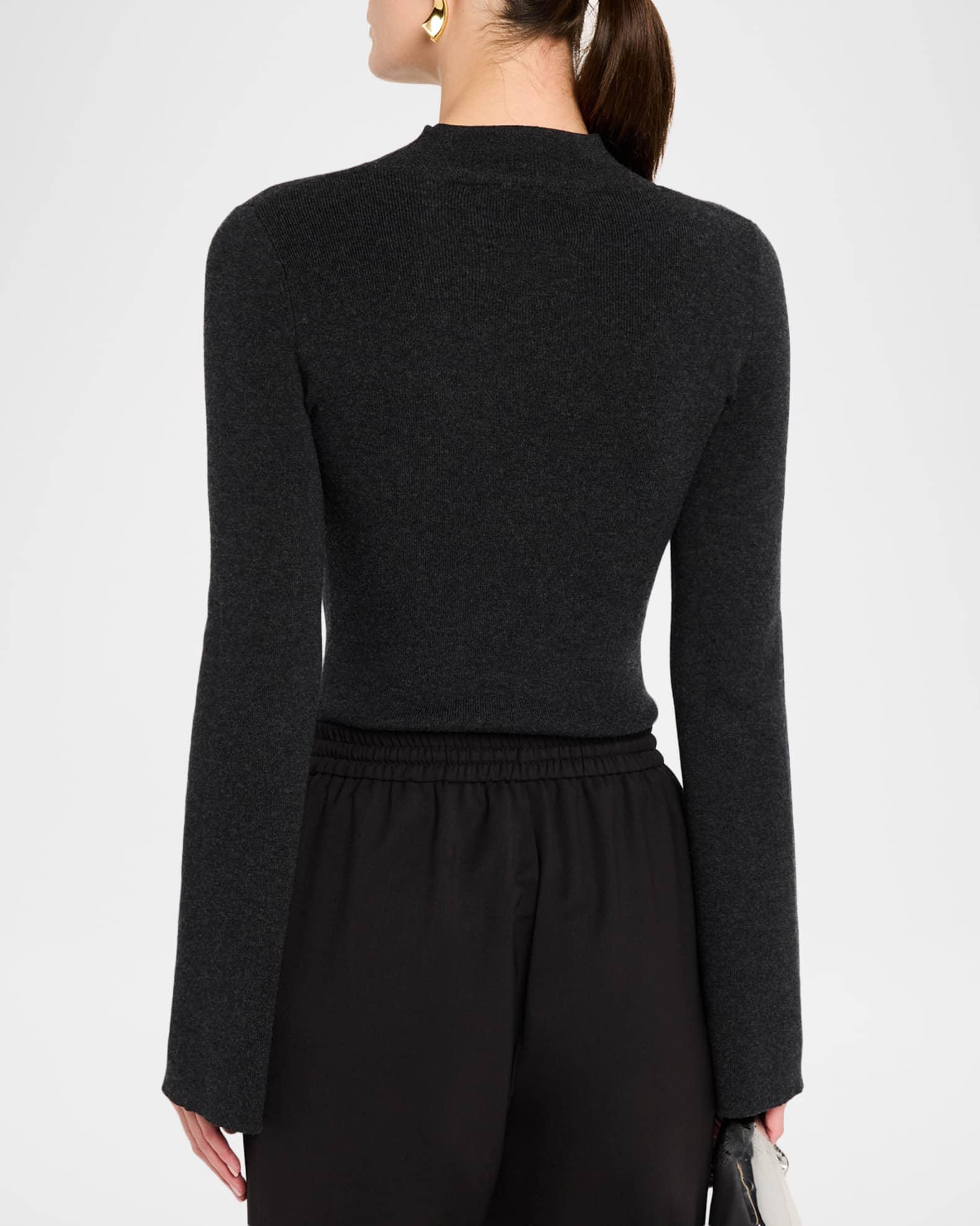 Francesca Mock-Neck Fine Rib Knit Sweater Product Image