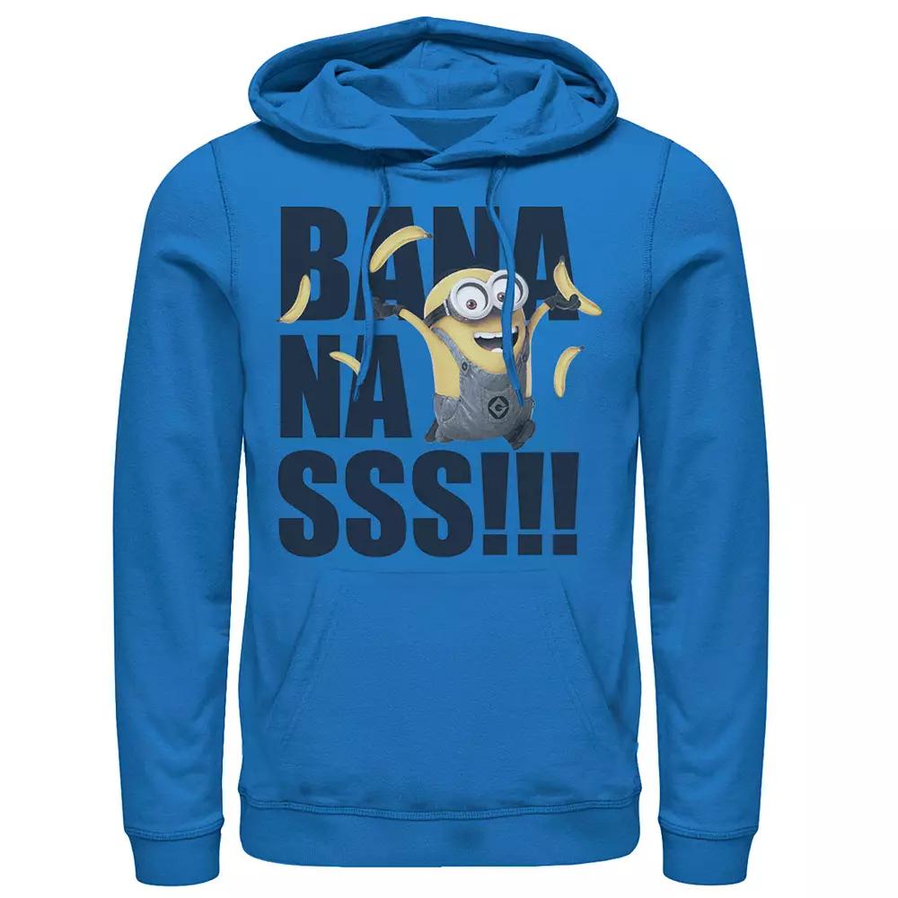 Men's Despicable Me Minions Dave Goes Bananas Pullover Hoodie, Size: Large, Royal Product Image