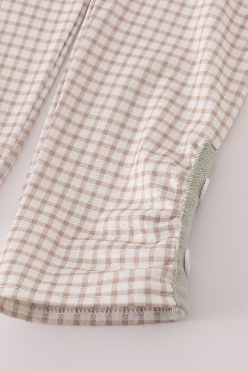 Blue dog deer embroidery ruffle pants set Product Image