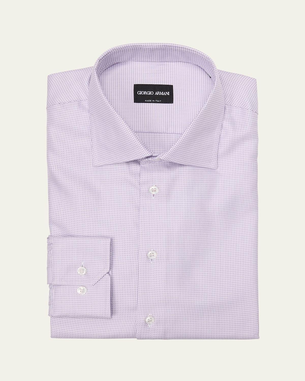 Mens Cotton Basketweave Dress Shirt Product Image