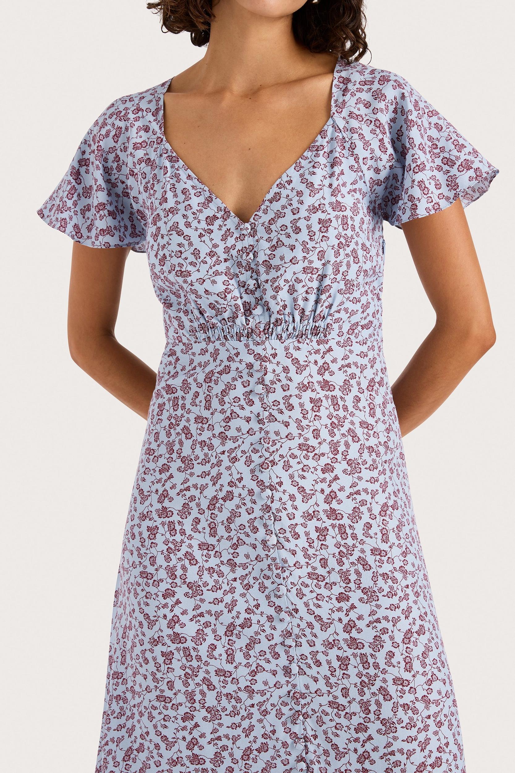 Aurelia Midi Dress Amaryllis Floral Blue - Final Sale Product Image