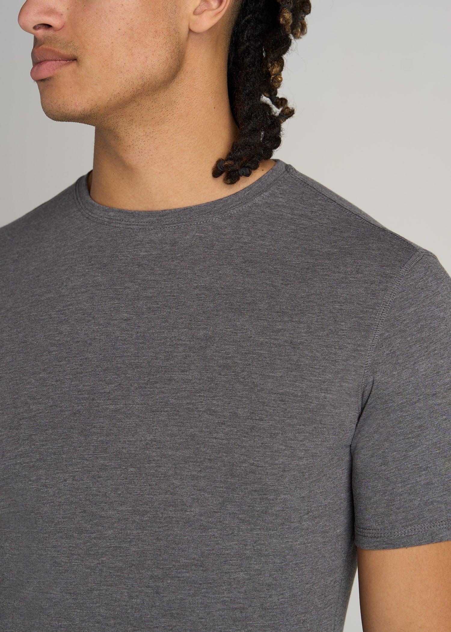 The Essential SLIM-FIT Crewneck Tee for Tall Men in Charcoal Mix Product Image