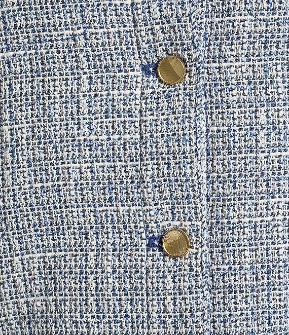 J.McLaughlin Colby Tweed Point Collar Long Sleeve Button Front Jacket Product Image