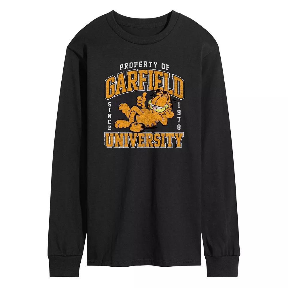 Men's Garfield Varsity Long Sleeve Graphic Tee,  Product Image