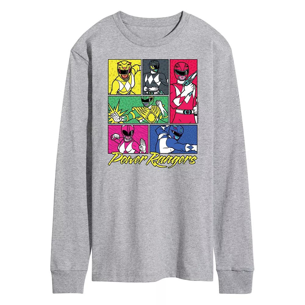 Men's Power Rangers Grid Long Sleeve Graphic Tee,  Product Image