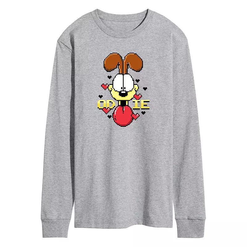 Men's Garfield Pixel Odie Long Sleeve Long Sleeve Graphic Tee,  Product Image