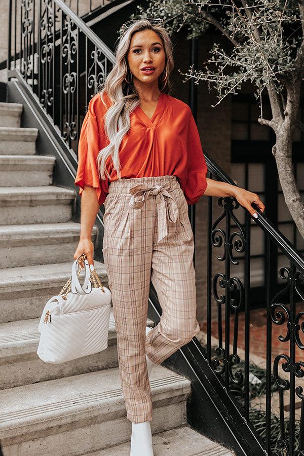 Stay And Chat Shift Top in Rust Product Image