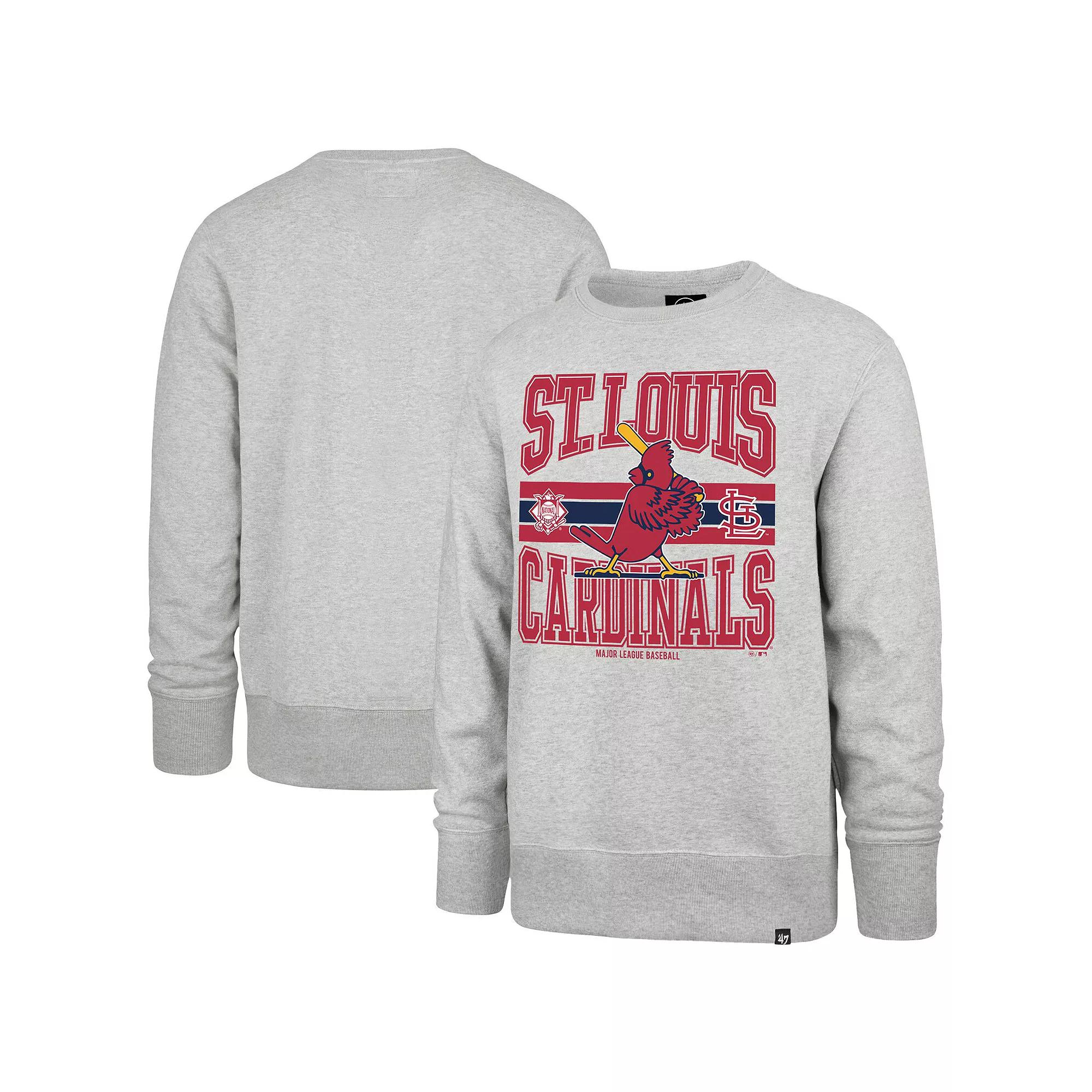 Men's '47  Gray St. Louis Cardinals Letters Headline Pullover Sweatshirt, Size: XL, Grey Product Image
