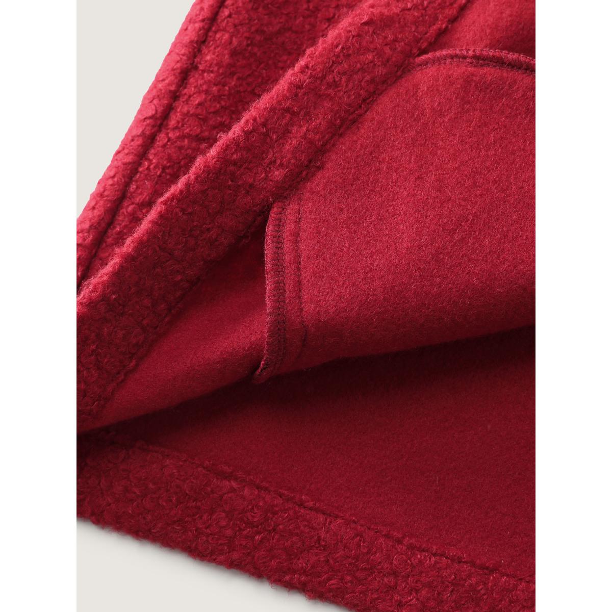 Plus Size Color Contrast Raglan Sleeve Jacket Women Scarlet Contrast Single-flap pocket Casual Jackets BloomChic 18-20/2X Product Image