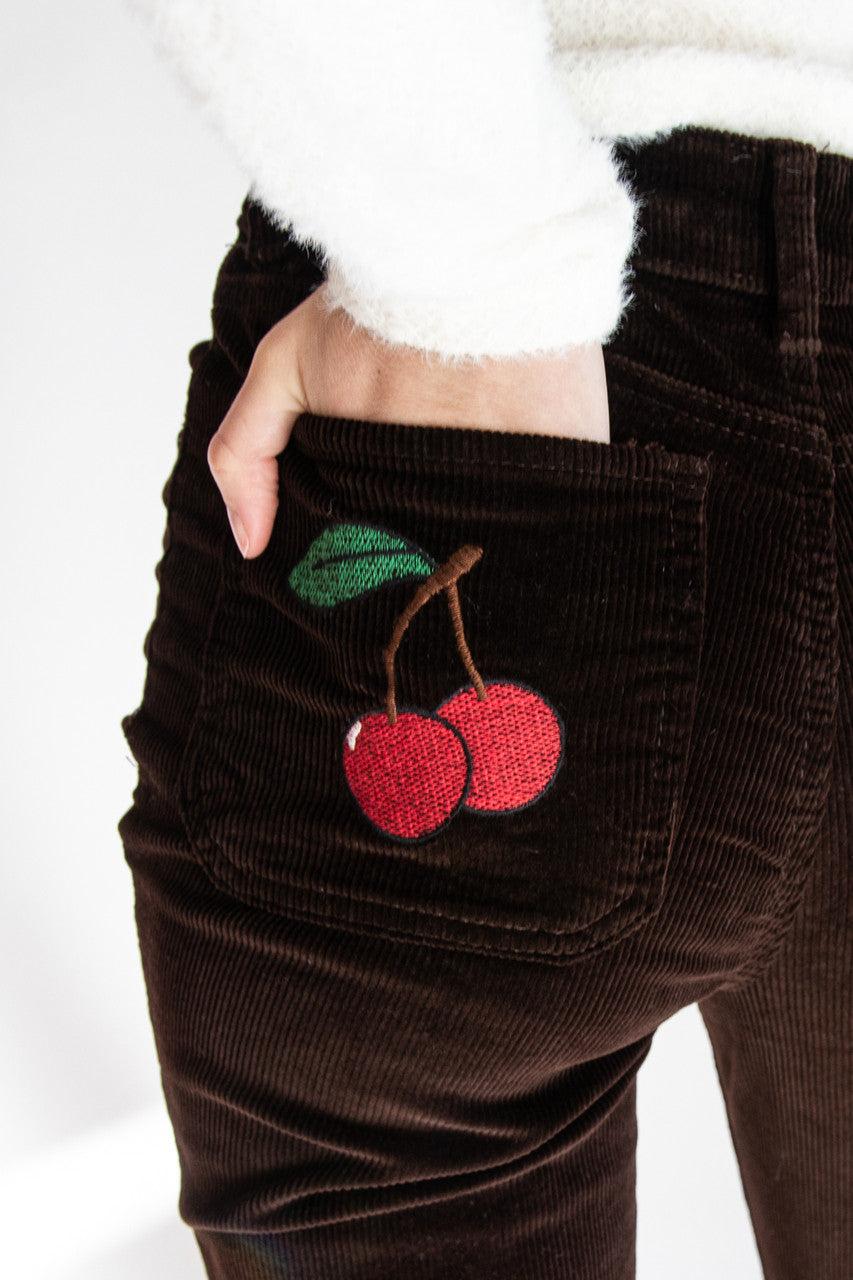Pocket Applique Corduroy Flares Product Image