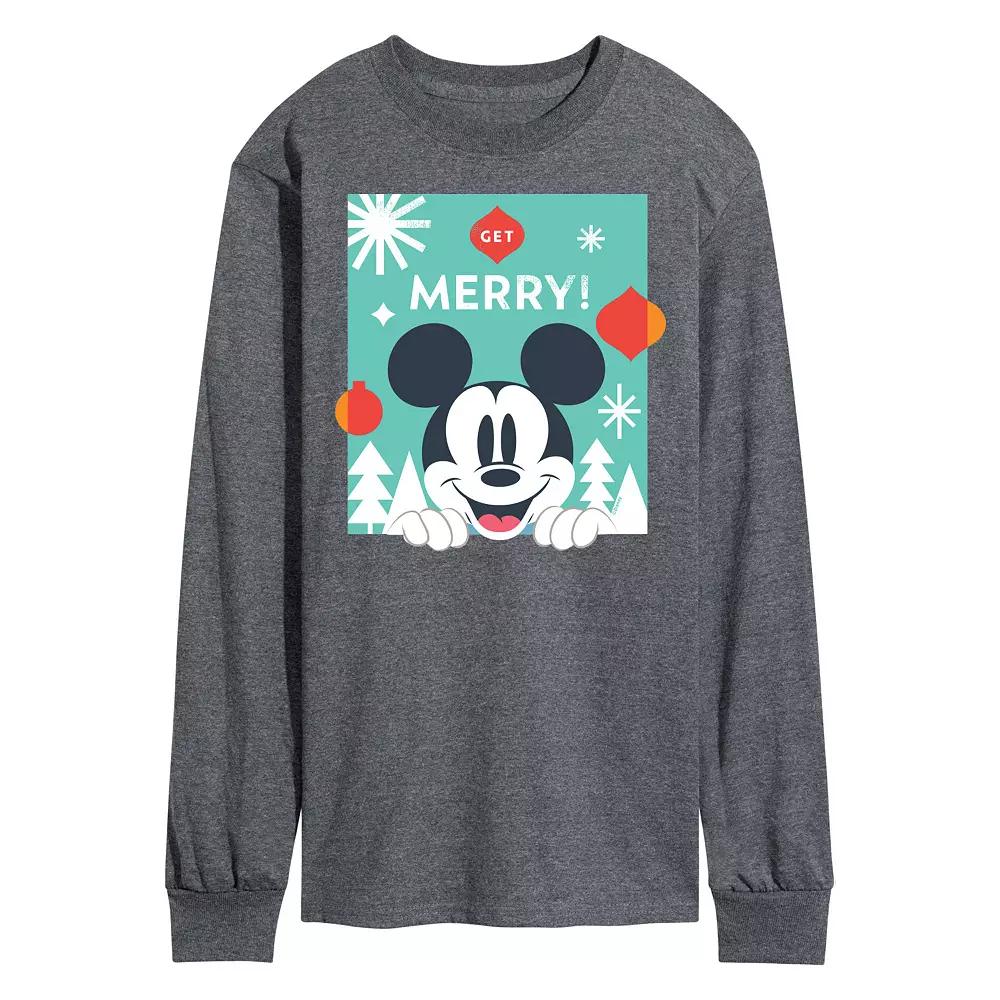 Disney's Men's Mickey Mouse Get Merry Long-sleeved Tee,  Product Image