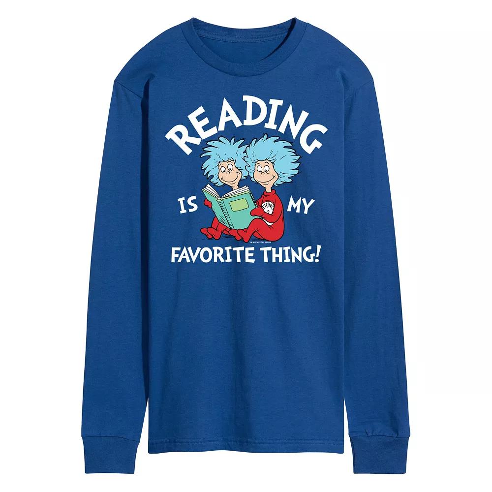 Men's Dr Seuss Reading Is My Favorite Long Sleeve Graphic Tee,  Product Image
