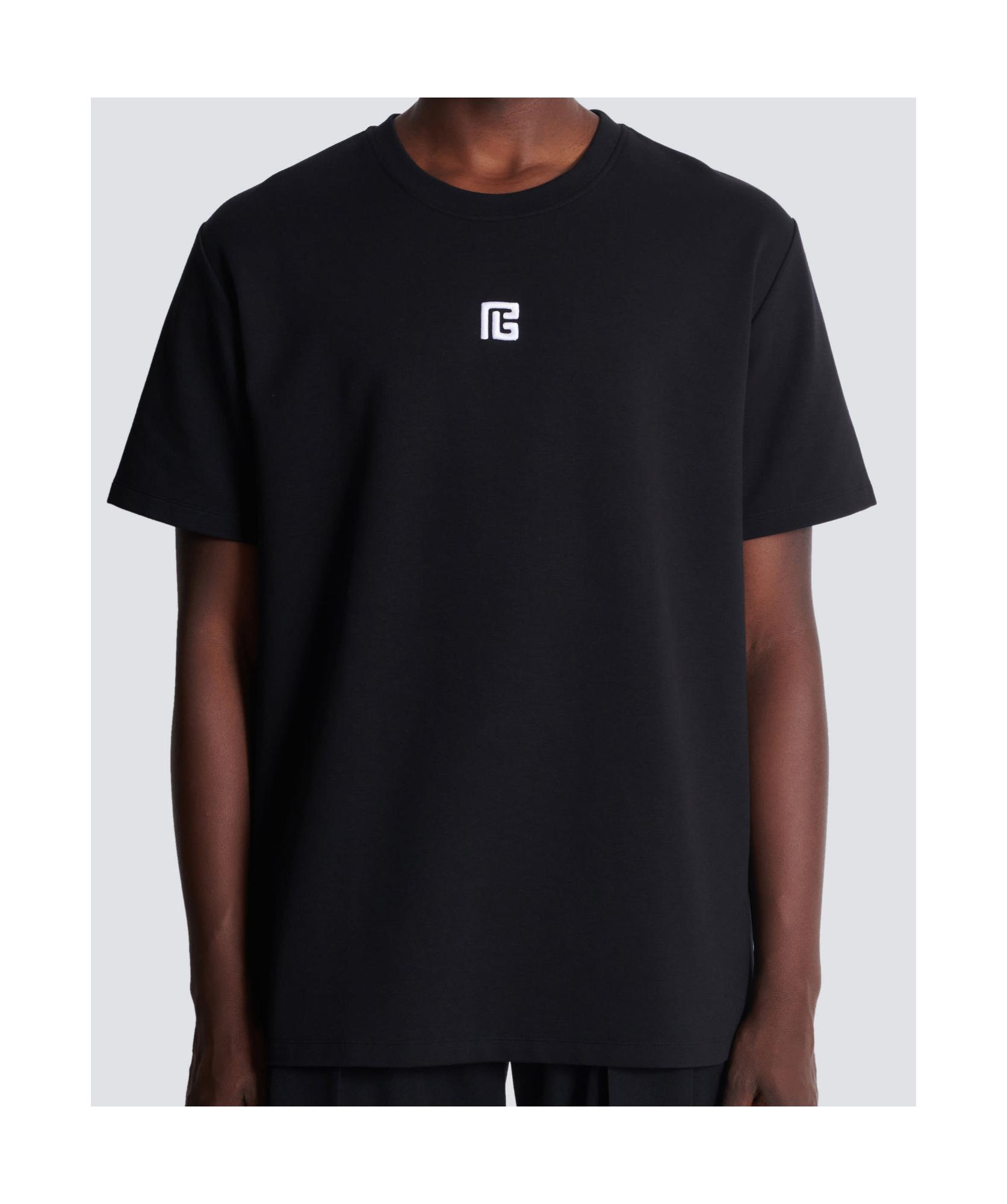 BALMAIN Logo-embroidered Crew-neck T-shirt In Black Product Image