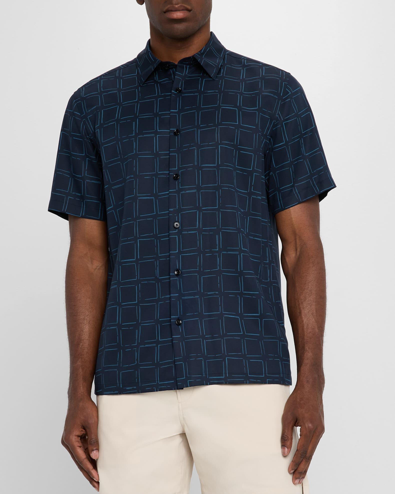 Men's Irving Grid Lyocell Sport Shirt Product Image