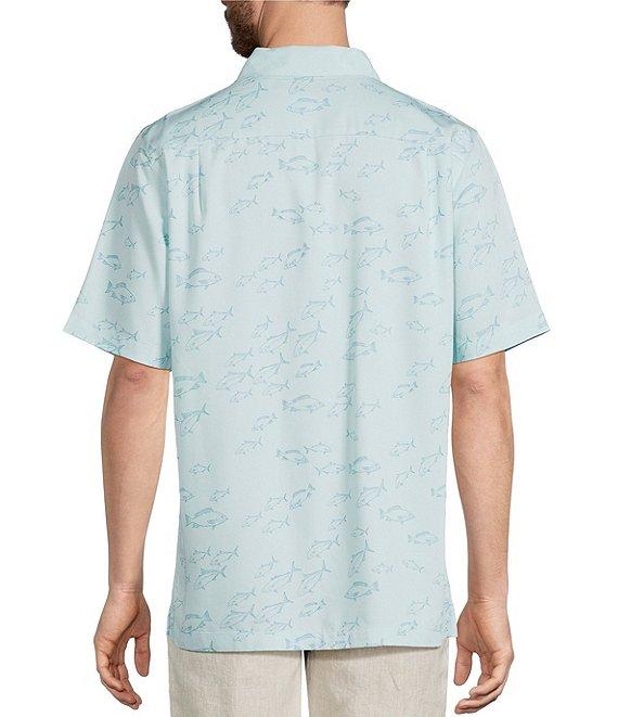 Caribbean Fish Print Short Sleeve Woven Shirt Product Image