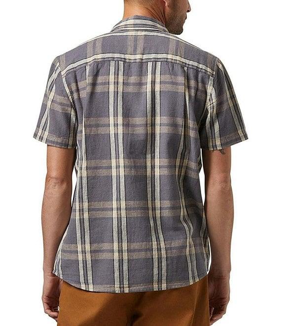 Brixton Charter Linen Blend Short Sleeve Plaid Shirt Product Image