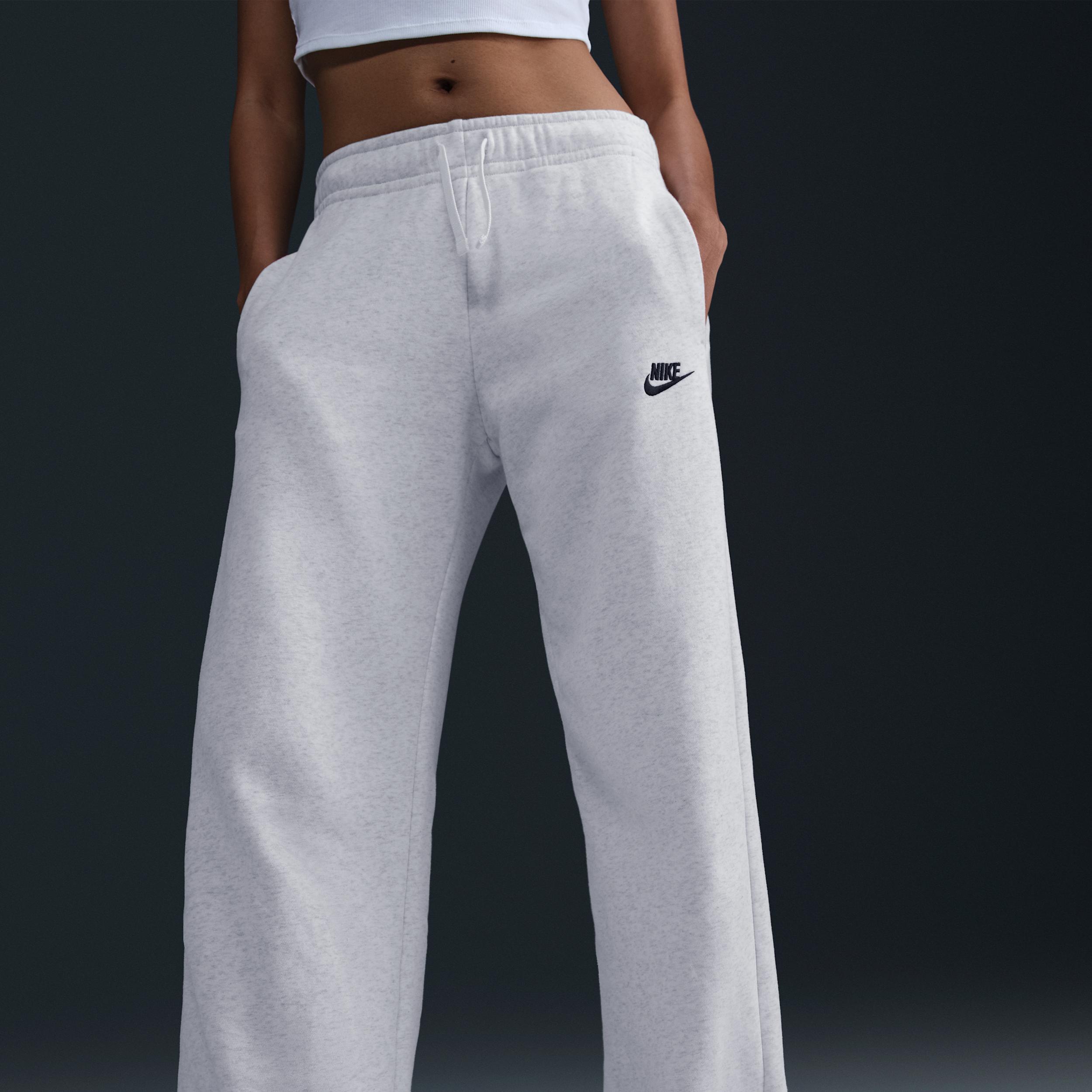 Womens Nike Sportswear Club Fleece Mid-Rise Wide-Leg Sweatpants | FB2727-051 Product Image