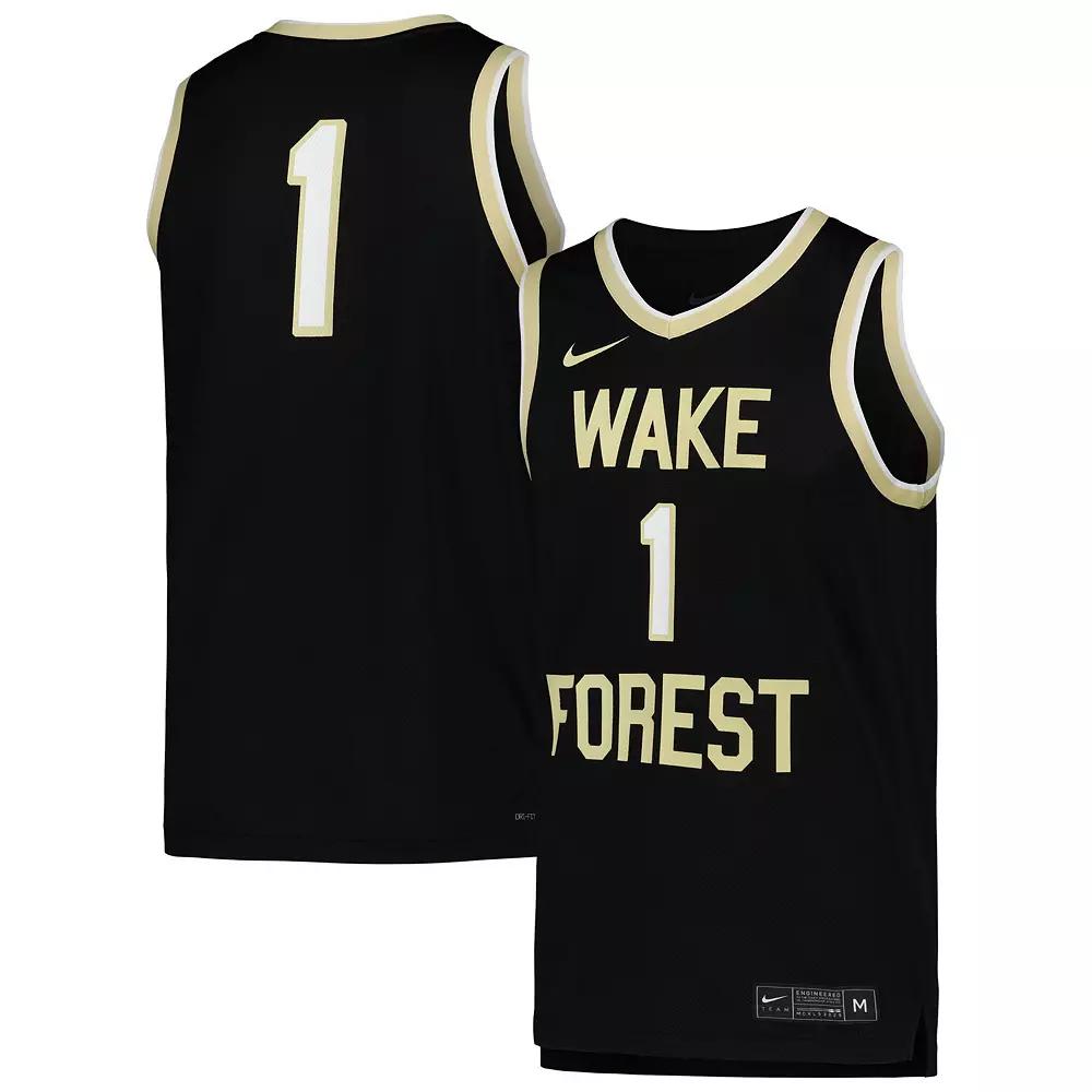 Men's Nike Black Wake Forest Demon Deacons Replica Basketball Jersey,  Product Image