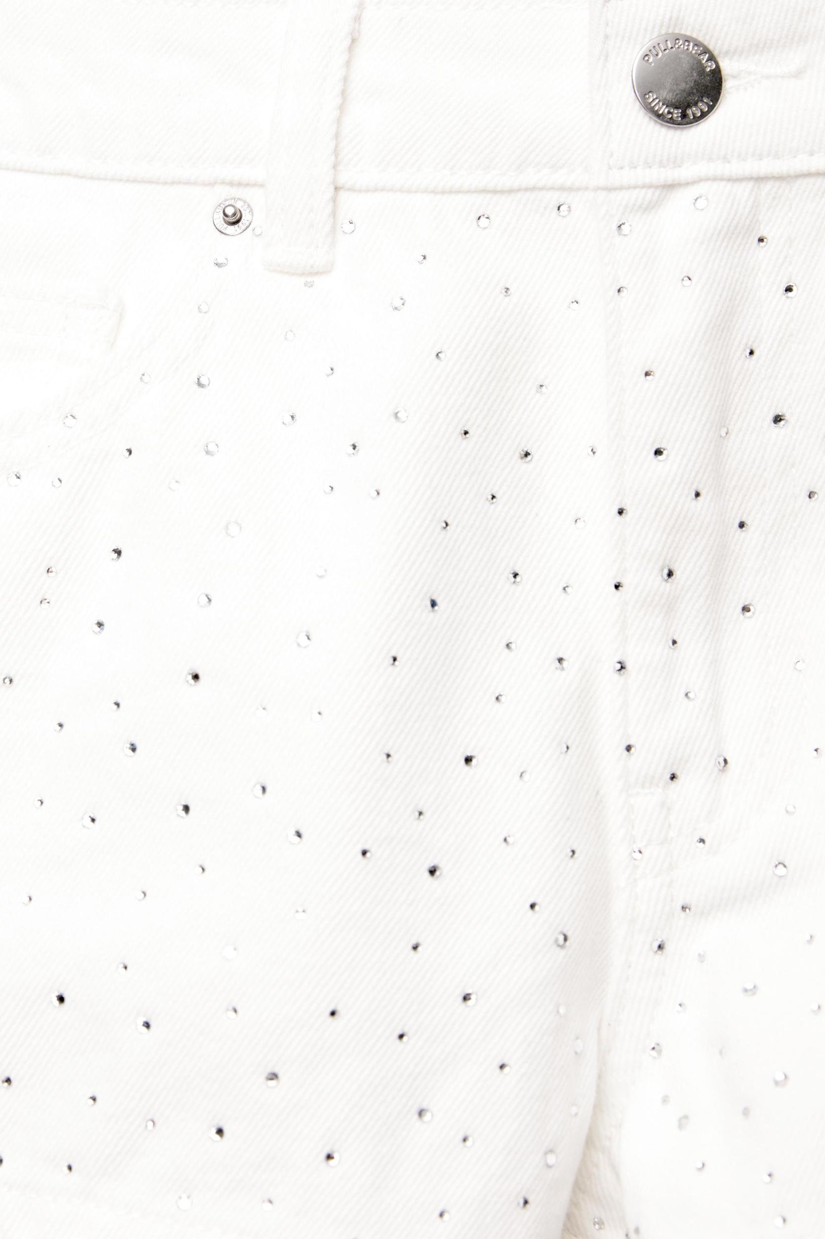 Rhinestone denim shorts Product Image
