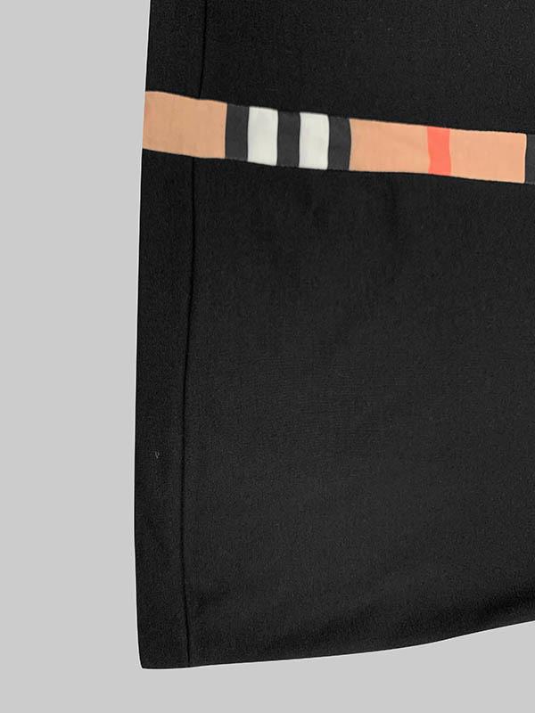 Long Sleeves Loose Contrast Color Printed High Neck T-Shirts Tops Product Image