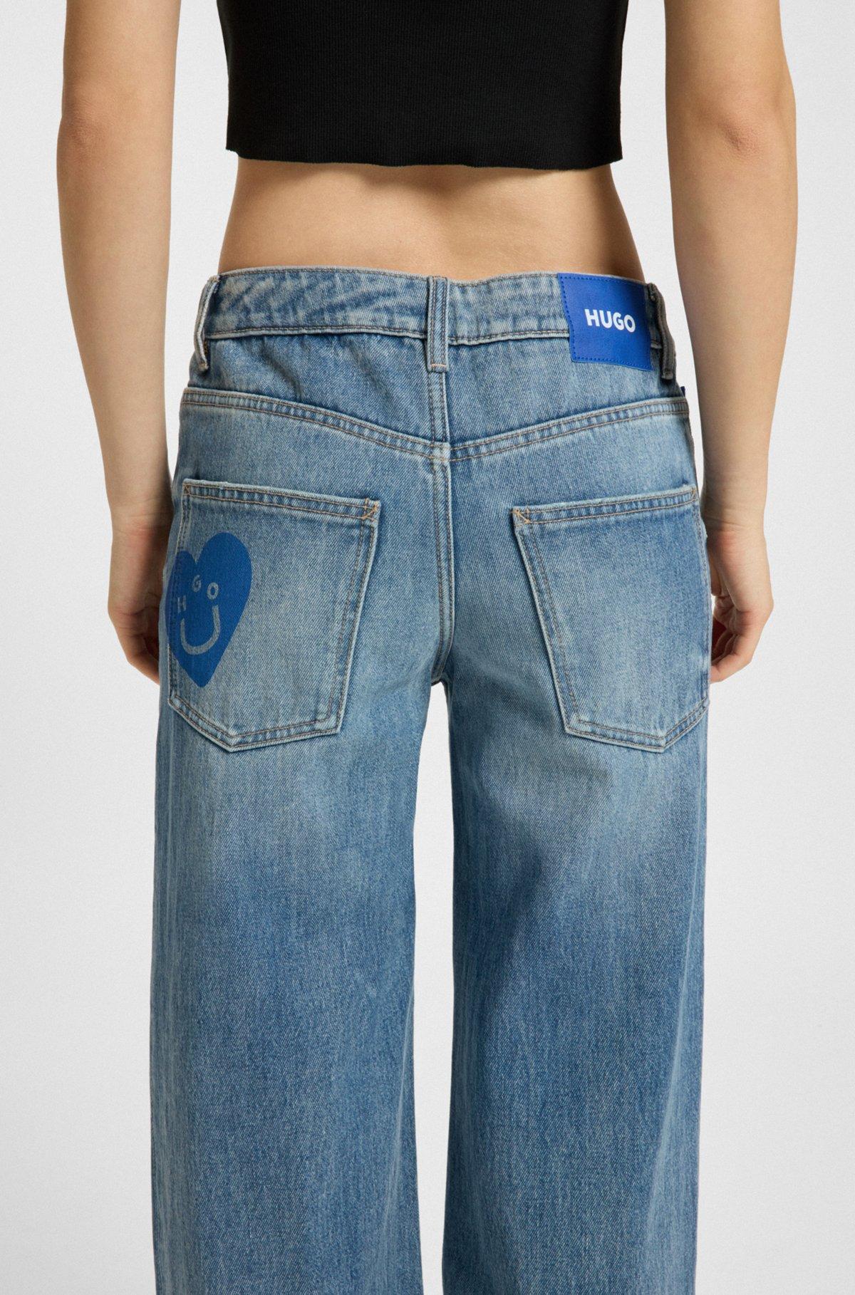 Baggy-fit jeans in blue rigid denim Product Image